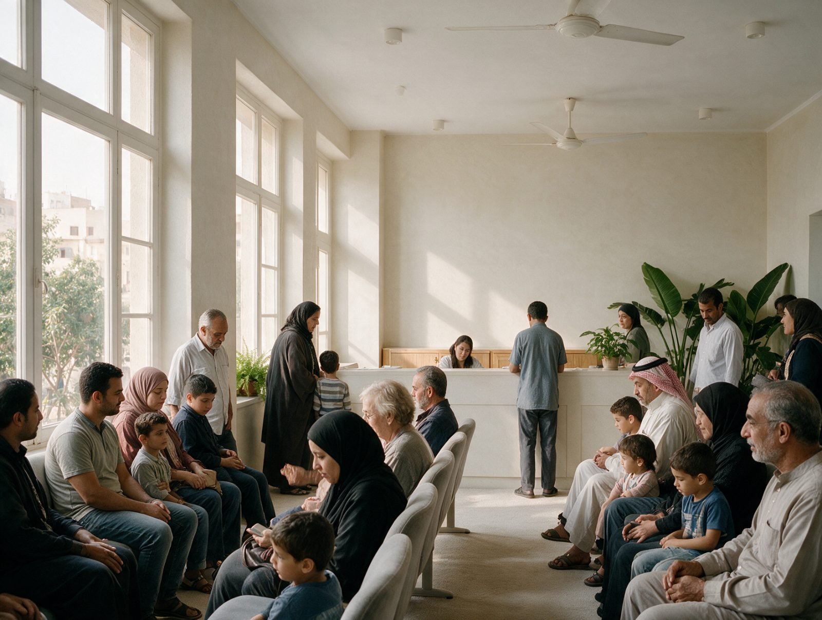The same waiting room full of patients after the campaign